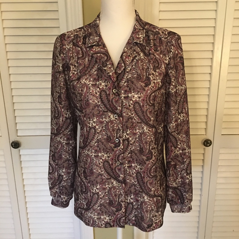 Vintage 70's Fire Islander Paisley Blouse